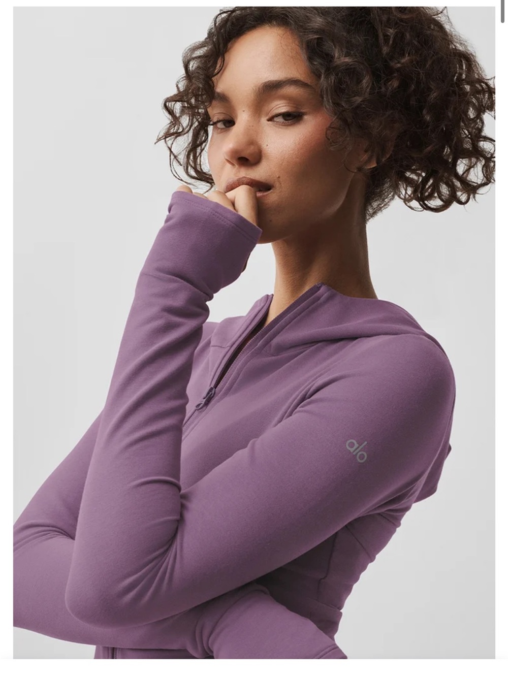 Alo Yoga Sway Full Zip Hoodie Plum Kiss XXS NWT